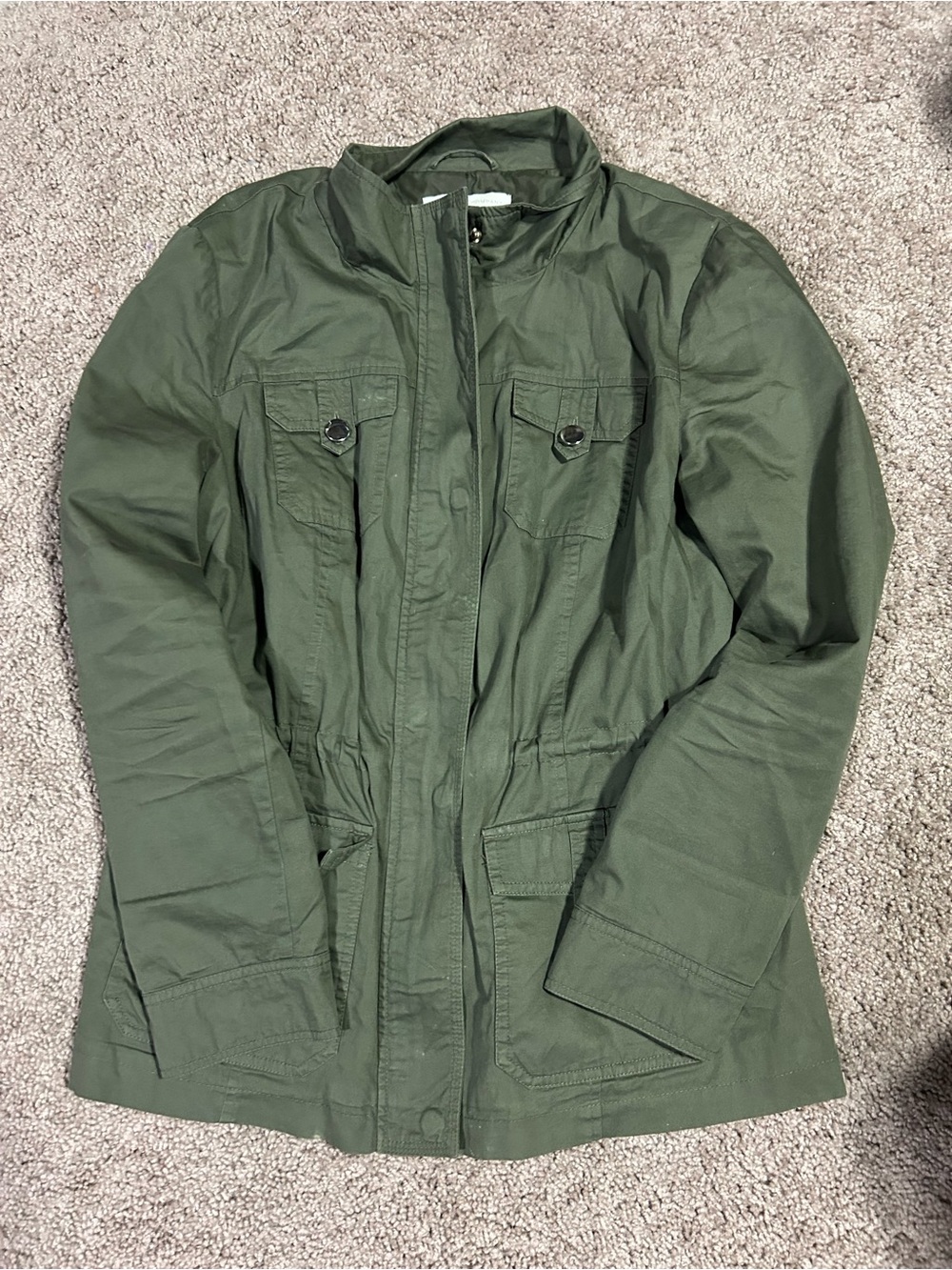 New York & Company Women’s Olive Green Utility Anorak Jacket Full Zip Size L